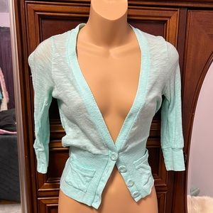 Mint Quarter Sleeve Button Up